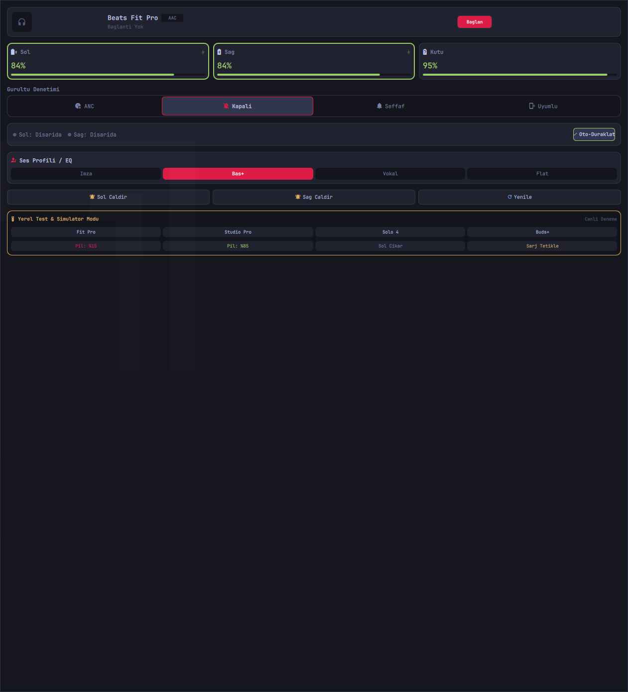 OmaBeats Quickshell QML Canlı Kontrol Paneli